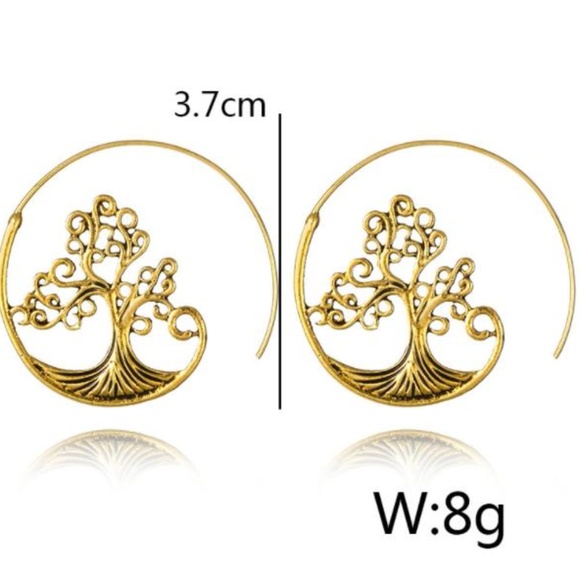 NEW boho tree swirl earrings - Picture 2 of 8